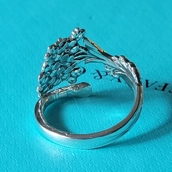 ♥SOLD♥️1885 Tiffany & Company Forget Me Not Spoon Ring in Sterling Silver #15 - Picture 8 of 16